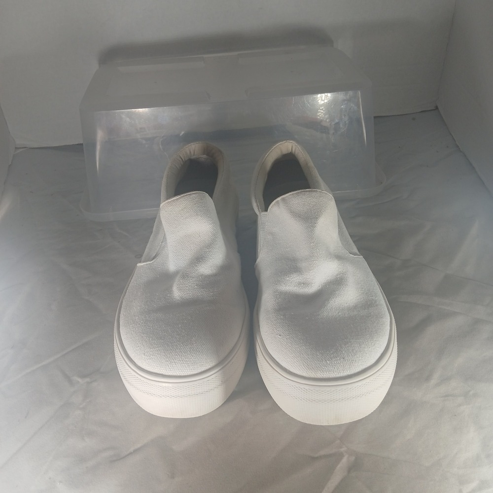 Steve Madden Gills-C Slip On Sneakers 9M White Canvas Platform Casual Shoes - Picture 3 of 10